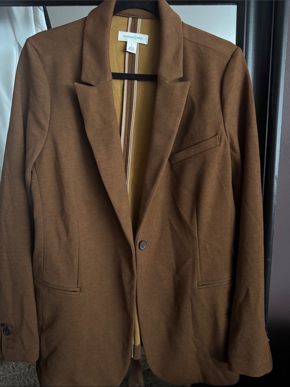Treasure & Bond Brown Single-Button Blazer